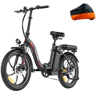 Fafrees F20+ 20 Zoll Faltrad E-Bike Fatbike (2025) - 36V 20AH Akku, 250W Motor, 140kg Traglast, 25km/h, E-MTB 20° - Unisex Elektrofahrrad für Damen & Herren (Fahrradabdeckhaube, Schwarz)