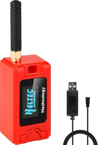 ESP32 LoRa V3 Development Board + 1100mAh Battery + Protect Case + USB Charger Cable Set - with 915MHz Antenna and SX1262 LoRa V3 Devices for Meshtastic Arduino LoRawan IOT (N30 Version,4-in-1,Red)