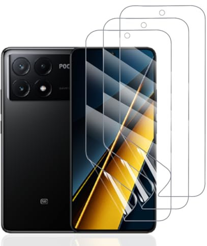 Hhfcryst Protector de Hidrogel Protector para Xiaomi Poco X6 Pro, 3 Piezas TPU Protectores de Pantalla HD Transparente Suave (Vidrio no templado)