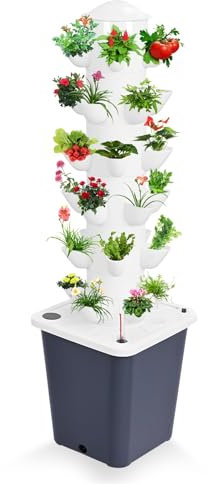 kurriuwu Tour de Culture hydroponique avec réservoir 10L, 6 Couches kit système hydroponique, 30 Plantes Système Vertical extérieur intérieur, Kit Germination la sans scolarisation pour Le Noir