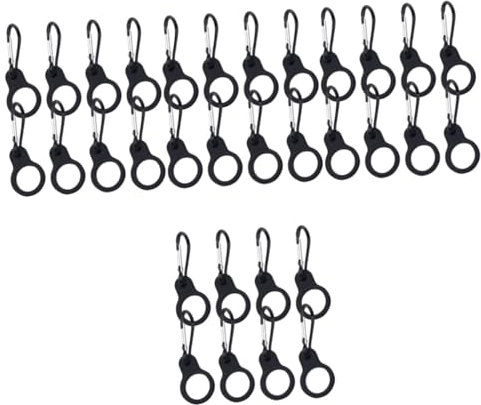 Abaodam 5 Ensembles Porte-Bouilloire Clé Portable Bouteilles d'eau Cintre Bouteille d'eau avec Porte-Bouteille De Sport Boucle De Bouteille De Bouteille d'eau Métal Noir 8 Pièces * 5