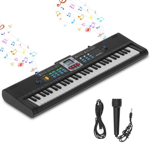 Piano clavier, 61 touches électriques numériques Piano Piano mini électrique Multifonctionnel Studio Toy Microphone Single Instrument pour la pratique Play