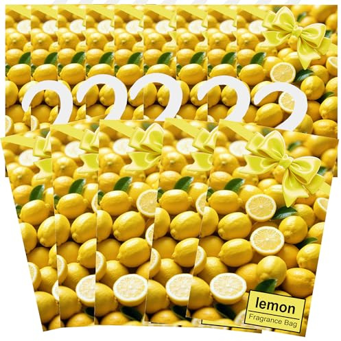 14PCS Duftsäckchen Kleiderschrank Dufterfrischer, Hanging Duft Beutel, Scent Tasche Garderobe Lufterfrischer, Schrankduft Frische, Schrankdeo Geruch Sachet für Closet, Auto, Schuhregal (Zitrone)
