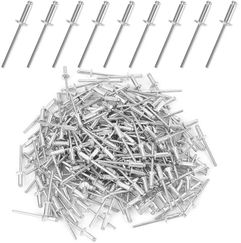200 pièces de rivets aveugles en aluminium, 4 x 10 mm à bride, rivets pop argentés, rivets aveugles pour bâtiments, navires, voitures et meubles
