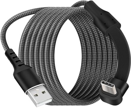 GELRHONR 60W USB A to Right Angle Type C Fast Charging Cable, 90 Degree Type-C Nylon Braided Charging Cable for Phones, Tablets, Laptops(1M/3.28ft)