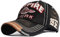 Baseballcap Spitfire Distressed Snapback Vintage Used Look Retro Flugzeug Oldschool Kappe Mütze Cap Schirmmütze Basecap verstellbar (schwarz)