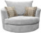 Sofas and More Large Swivel Round Cuddle Chair Fabric (Light Grey)