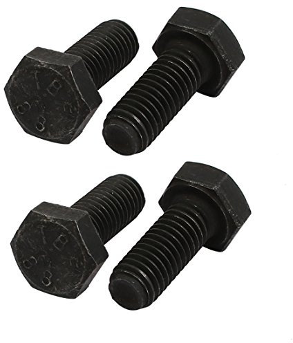 sourcing map 4 Stück 8.8 Grad M8x20mm Vollgewinde Linksgewinde Sechskantschraube