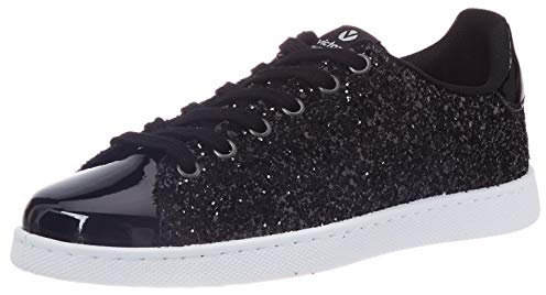 Victoria Femme Victoria,tenis Glitter, Tennis Brillant Chaussures-enfant Baskets Baskets-fille, Noir Negro, 42 EU