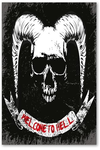 Postereck - 2084 - Welcome To Hell Plakat, Teufel Schädel Dämon - Spruch Schrift Wandposter Fotoposter Bilder Wandbild Wandbilder - Poster - 3:2-91,0 cm x 61,0 cm