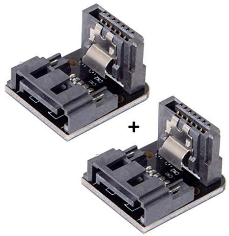 xiwai Placa base SATA de 7 pines hembra a macho de 7 pines macho de 90 grados, placa base para computadoras de escritorio, SSD HDD