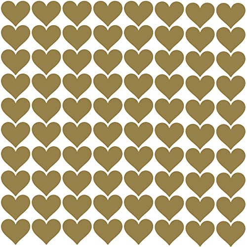PREMYO 80 Herzen Wandsticker Kinderzimmer Mädchen Jungen - Wandtattoo - Wandaufkleber Selbstklebend Gold