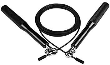 Bestgift Fitnessgeräte mit Tragtasche Aluminium 360° Kugelgelenk für das leichte Training, Gewichtsabnahme, Ausdauertraining Ausdauer & Abnehmen Gears Springseil Springseil Schwarz 3m