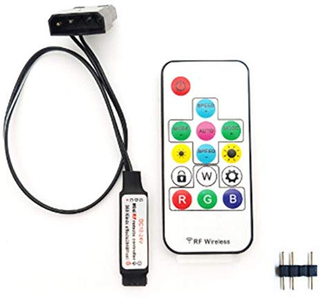 NMD&LR Controller per Effetti di Illuminazione per Ventole del Computer, 5V 3-Pin / 12V 4-Pin RGB Fan Equipment Wire Control/Telecomando con Interruttore On/off E Regolazione della Luminosità