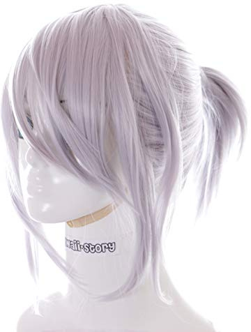 KS-223B Grau Silber Pferdeschwanz für Sice Final Fantasy Cosplay Perücke Wig Anime Manga