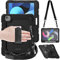 TECHGEAR Funda Compatible con iPad Air 10.9 Pulgadas 2020 (4a generación), Funda Protectora Prueba de Choques Resistente Carcasa con Soporte Giratorio de 360 Grados y Correa de Hombro - Negro