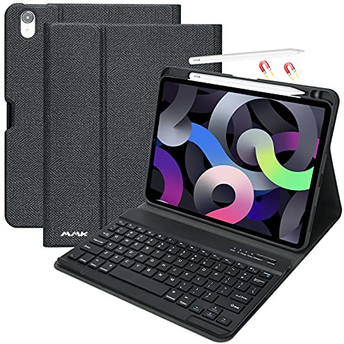 aMZCaSE Tastatur Hülle für iPad Air 11-inch (M2) 2024 & Air 5 Gen 2022 iPad 4 Gen 2020 (10.9'),Hülle für iPads Pro 11 2018 mit Abnehmbarer kabelloser Bluetooth-Tastatur