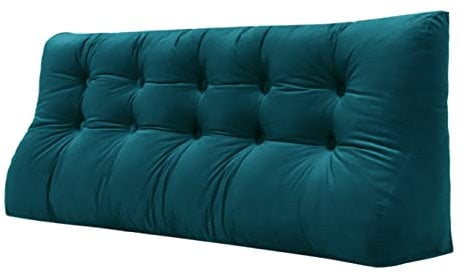 VERCART 55cm Hoches Dickes Rückenkissen Rückenlehne Lesekissen mit Zweireihig Kopfteil Gepolstert Keilkissen Bücherkissen Kopfkissen Wandkissen Lendenkissen fü Bett Tagesbett Samt Tükis 160cm
