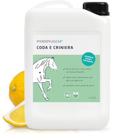 PFERDEPFLEGE24 Lo Spray per Coda & Criniera del cavallo in 0,5l, 1l, 2,5l & 5l - Lucentezza splendente, pettinabilità facile & cura delicata - Accessori & trattamenti per il cavallo