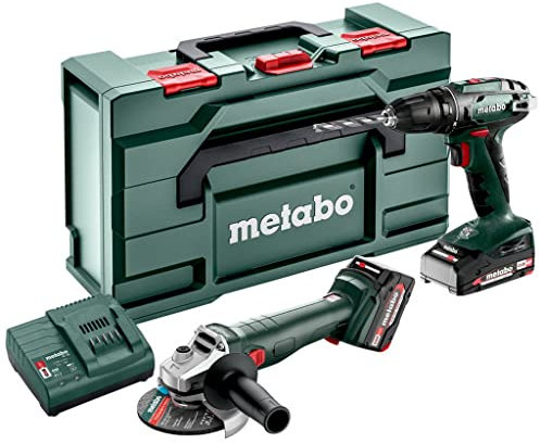 Metabo Combo Set 2.4.3 18 V Akku-Maschinen im Set 18V (Maschinenset in metaBOX: Bohrschrauber, Winkelschleifer, 2 Akku, Ladegerät) # 685204500