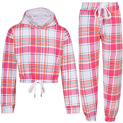 A2Z 4 Kids Girls Tie Dye Tracksuit Crop Hooded Top Bottoms Jogging Outfits
