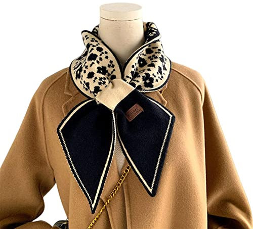OVLAJ Schal Warmhalter Krawattenschal Für Frauen Karierte Gestrickte Schals-Wym-5,12X95Cm