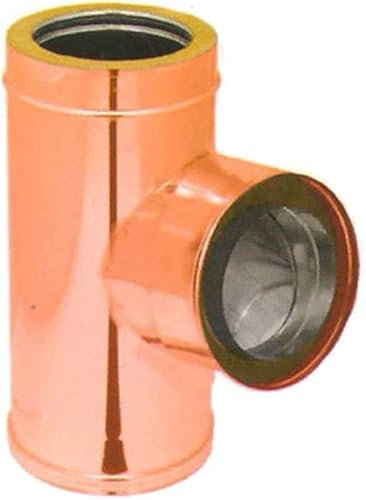T-Stück 90° außen Kupfer Doppelwand für Schornstein (Ø 200/250)