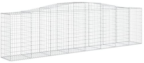Yolola Gabionen Zaun,Gabionenkörbe Gabione mit Hochbogen 20 STK 400x50x100/120cm Decorative Fences Steinkorb Steingabionen mit Hochbogen Drahtkorb Gabionenkorb Verstärkte Gabionenhaken Gabionen