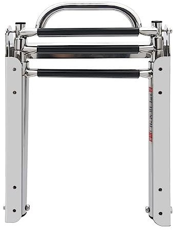 KAOLALI 3 Stufen Edelstahl Boot Leiter Ponton Leiter Teleskop Ausziehbare Boot Leiter Boarding Swim Leitern Tragkraft 180 kg für Yacht Marine Poolleiter 91cm