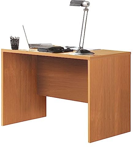 Tavolo da scrivania Classico Miroyengo in melamina Color Ciliegia, per Ufficio Contemporaneo, 120x75x60 cm
