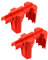 QWORK Kleine Kugelhahn-Verriegelung, 2 Stück, verstellbare Kugelhahn-Verriegelungsvorrichtung, für 5,1 cm - 20,3 cm Außendurchmesser, industrielle Wasserhahn-Griffschlösser, rot, (WD15167)