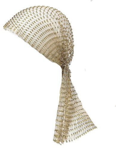 Wisafory Damen Strass Kopftuch Netz Stirnband Glitzer Hip Hop Turban Cap Elastisch Fischnetz Hijab Tiaras Kopftücher Haarbänder Hair Wraps Bandana Kopfschmuck für Frauen Mädchen Gold