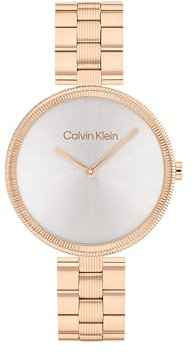 Calvin Klein Orologio Analogico al Quarzo da donna Collezione GLEAM con cinturino in acciaio inossidabile con cinturino in acciaio inossidabile - 25100013, Carnation Gold