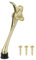 sourcing map Kickdown Door Stop, One Touch Kickdown Door Stopper Holder with Non-Slip Rubber Tip and Screws, 6-Inch Metal Door Kickstand for Bottom of Door, Gold