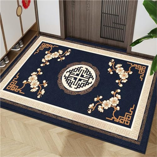 Tapis De Sol,Tapis D'entrée Classique Chinois Tapis De Porte D'entrée Fleuri Tapis D'entrée De Maison Tapis D'entrée De Salon Tapis Antidérapant Tapis De Pied Absorbant L'eau (Colour 2,120x180cm)