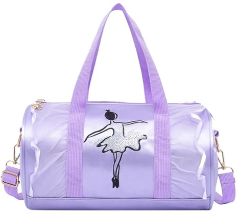 Taschen Organizer Tür Süße Ballett-Tanztasche für Kinder, Tutu-Kleid, Tanztasche, personalisierte Tasche für Mädchen, Ballerina-Reisetasche Hundehandtuch Mit Taschen (Purple, One Size)