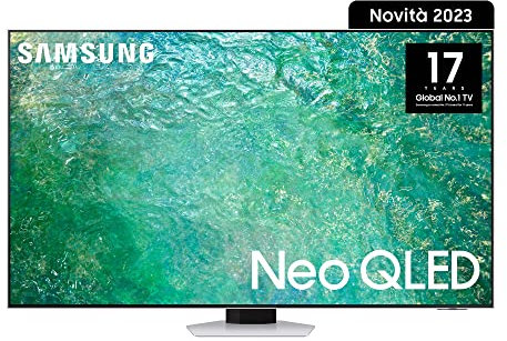 Samsung TV Neo QLED QE65QN85CAT, Smart TV 65 Serie QN85C, Neo QLED 4K UHD, Dolby Atmos, Alexa e Google Assistant integrati, Bright Silver, DVB-T2 (Ricondizionato)