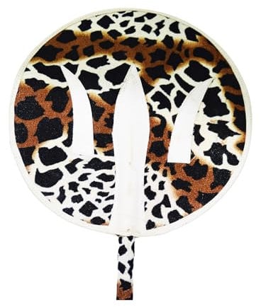 Men Round Hand Fan Handmade Faux Suede Animal Skin Igbo Traditonal Akupe African Culture Fan Nigerian Wedding Festival