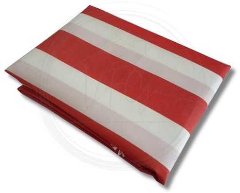 Tenda Sole Strisce Esterno Balcone Terrazzo Veranda Gazebo Portico con Anelli e Ganci per Applicazione, Resistente e Lavabile, 100% Poliestere Durevole, Tinta Righe (Rosso_Bianco, 200x290)