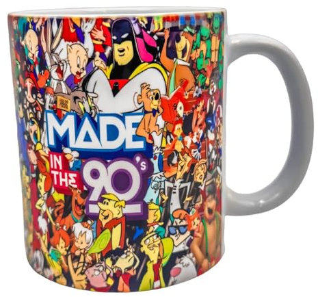 Shopi Zone Taza de cerámica, Dibujos animados de los 90, taza nostalgica, la taza ideal para tu café perfecto, taza creativa, tazas únicas para momentos inolvidables