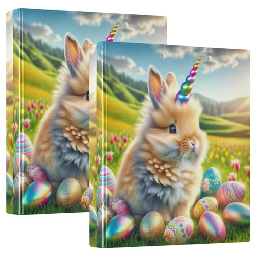 Süßes Osterei-Hasen-Einhorn-3-Ringbuch, 3 Stück, 3,8 cm, D-Ringbuch