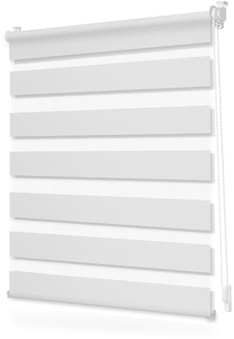 Lichtblick Duo Rollo ohne Bohren Blickdicht Weiß 85 cm x 130 cm (B x L) | Duo Rollo, Rollos für Fenster ohne Bohren, Montage ohne Bohren, Mit Lichtfilter, Klemm-Montage, Sonnenschutz, Klemmbar