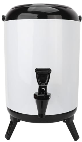 VDLLQYN, Isolierter Getränkespender aus Edelstahl, 8 l, sicher isolierter Thermo-Heiß- und Kaltgetränkespender mit Wasserhahn, Griff und Deckel ，Bierzapfanlagen