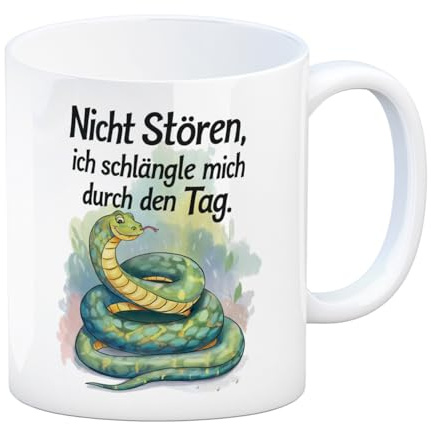 Schlange Nicht stören, ich schlängle mich durch den Tag Kaffeebecher Lustige Tasse mit Spruch fürs Büro oder zu Hause