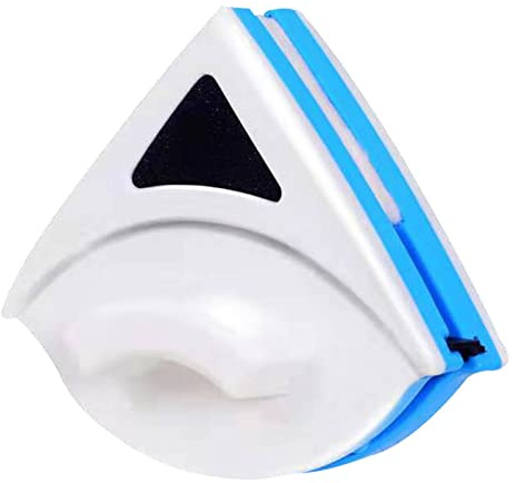 Magnetic Window Cleaner, Blue Triangle Single Sided Magnetic Glass Windscreen Wiper for Windows Easy To Use Washing Brush Tools for Indoor and Outdoor