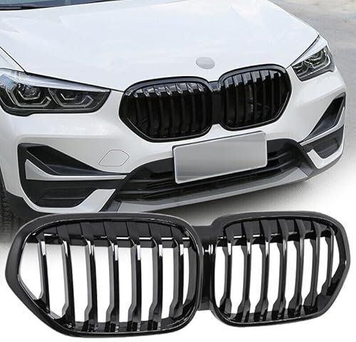 Nieren Grill Einzelsteg passend für BMW X1 F48 LCI ab 2020 Klavierschwarz glänzend