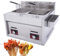 Friteuse à gaz professionnelle de comptoir 10 L x 2, en acier inoxydable, avec paniers et couvercles, buse de 0,9/1,3, brûleurs à gaz naturel, pour restaurant, snack-bar, hôtel, cafétéria