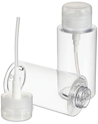 Lot 2 Flacons Pompe 300ml Transparent Rechargeable | Distributeur Liquide Étanche pour Démaquillant, Usage Voyage et Quotidien, Plastique Léger