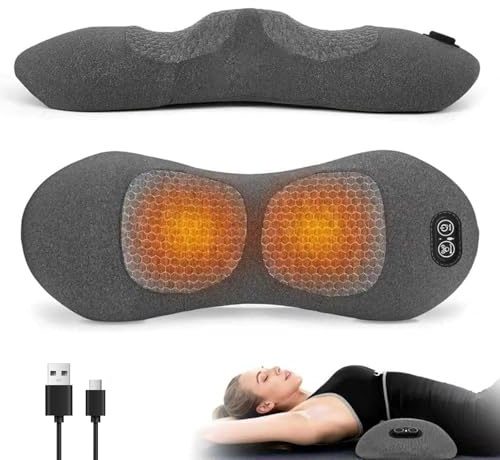 3 In 1 Rückenmassagegerät, Rückenmassagegerät with Traction, Vibration&Heat | Deep Comfort Back Massager, Ergonomische Rückenstütze Rücken Massagegerä, Intelligentes Massagegerät für Büro,Zuhause,Reise