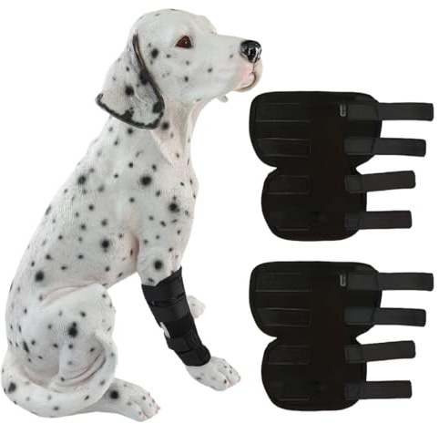 PYEUIFT Artrosis Perro Rodillera Protector Patas Codera Ortesis Lesiones Ligamentos Para Perros, Talla L 17X22Cm